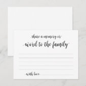 Black Script, Funeral Service, Een Kaart delen (Voorkant / Achterkant)