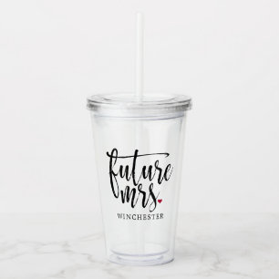 Black Script Future Mrs. (Naam) Acryl Drinkbeker