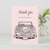 Black Script Handdrawn Simple Wedding Vow Renewal Bedankkaart (Staand voorkant)