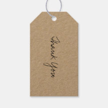 Black Script Kraft Dank u Label voor cadeau