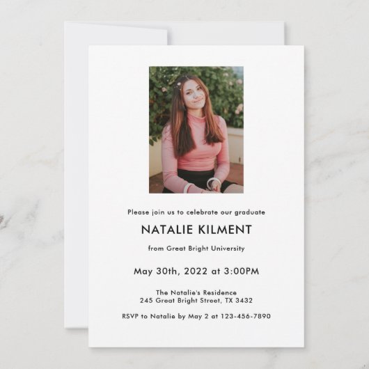 Black Script Modern Afstuderen Afstuderen foto's Kaart (Achterkant)