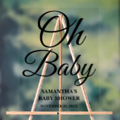 Black Script Oh Baby Baby shower Welkom Acryl Bord (Neutraal)