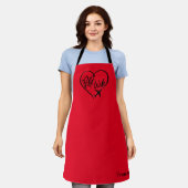 Black Script Pilot Wife Looped Heart Plane Red Schort (Gedragen)