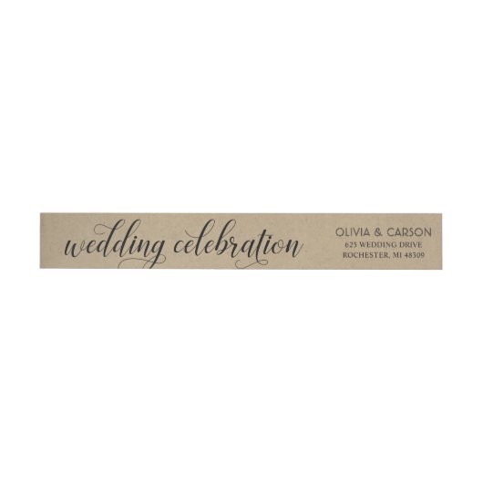 Black Script Rustic Chic Kraft Wedding Celebration (Individueel)