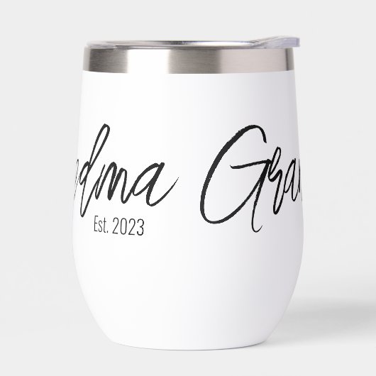 Black Script Typography Grandma Established Year (Gauche)