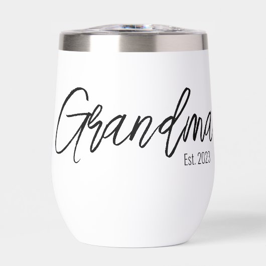 Black Script Typography Grandma Established Year (Voorkant)
