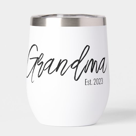 Black Script Typography Grandma Established Year (Arrière)