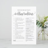 Black Script Wedding Traditions Vrijgezellenfeest  (Staand voorkant)