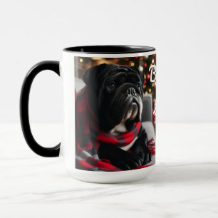 Black Seal Bulldog Christmas Coffee Mug Cup