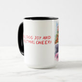 Black Seal Bulldog Christmas Scarf Coffee Mug Cup (Devant gauche)