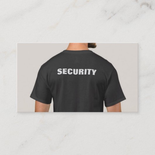 Black Security Shirt Visitekaartje (Voorkant)