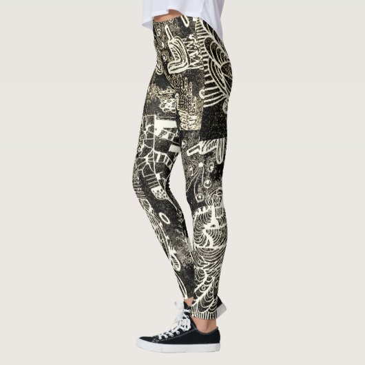 Black Sepia Abstract Leggings (Gauche)
