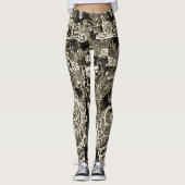 Black Sepia Abstract Leggings (Devant)