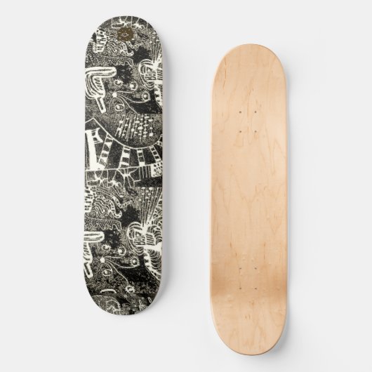Black Sepia Abstract  Skateboard (Voorkant)