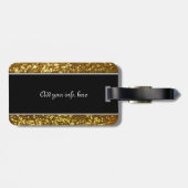 Black Sequined Fleur De Lis (grafisch) ontwerp Bagagelabel (Achterkant horizontaal)