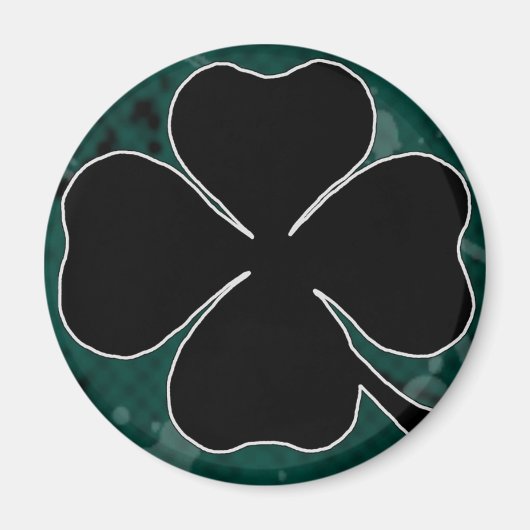 Black Shamrock Magnet Magneet (Voorkant)