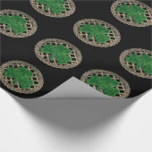 Black Shamrock op Keltische knopen inpakpapier (Hoek)