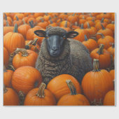 Black Sheep Autumn Pumpkin Patch Decoupage Cadeaupapier (Vlak)