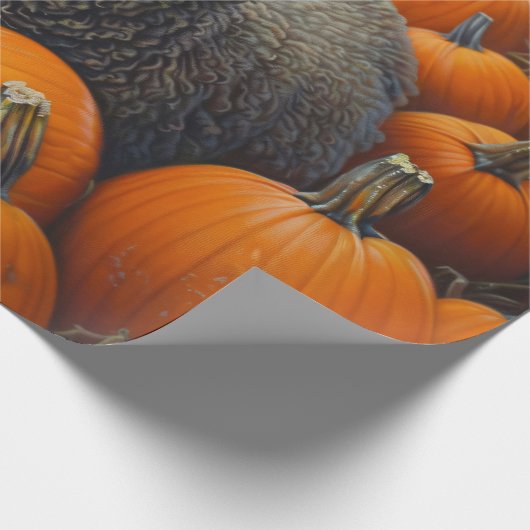 Black Sheep Autumn Pumpkin Patch Decoupage Cadeaupapier (Hoek)
