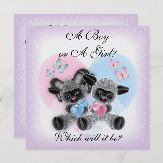 Black Sheep Baby Gender Reveal Party Kaart (Voorkant / Achterkant)