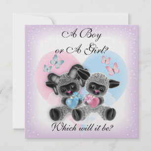 Black Sheep Baby Gender Reveal Party Kaart