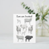 Black Sheep Invitation Kaart (Staand voorkant)