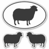 Black Sheep Silhouette Sticker (Voorkant)