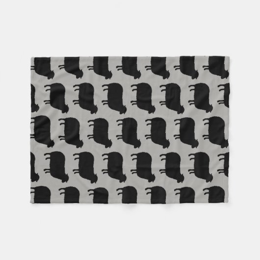 Black Sheep Silhouettes Pattern Fleece Deken (Voorkant (Horizontaal))