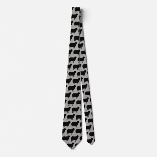 Black Sheep Silhouettes Pattern Stropdas (Voorkant)