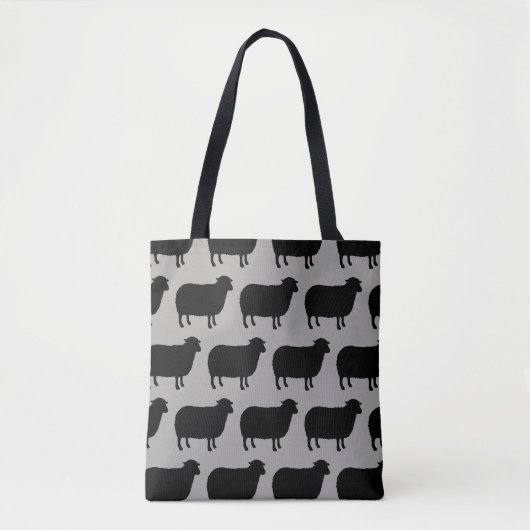 Black Sheep Silhouettes Pattern Tote Bag (Voorkant)