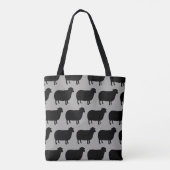 Black Sheep Silhouettes Pattern Tote Bag (Achterkant)