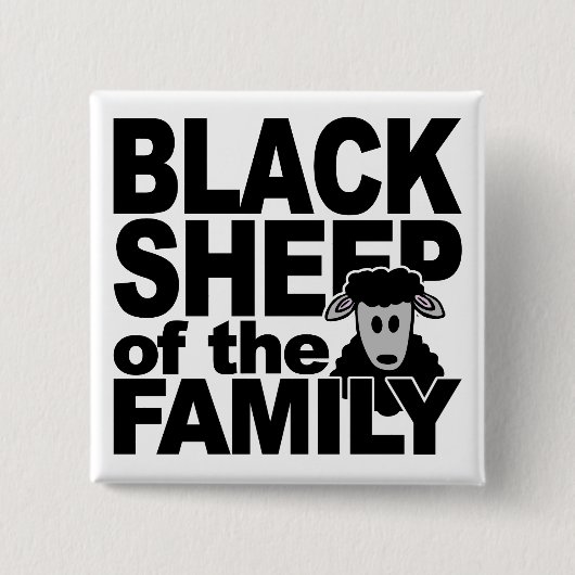 BLACK SHEEP-toets Vierkante Button 5,1 Cm (Voorkant)