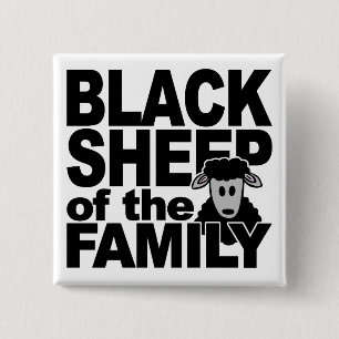 BLACK SHEEP-toets Vierkante Button 5,1 Cm