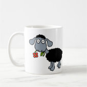 Black Sheep Two Cute Lambs met Red Flowers Koffiemok (Links)