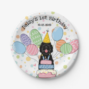 Black Sheepadoodle Hond Verjaardag Papieren Bordje