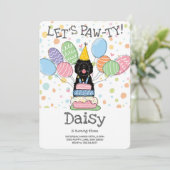 Black Sheepadoodle Hond Verjaardagsfeestje Kaart (Staand voorkant)