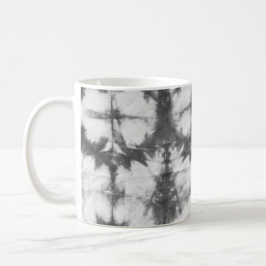 Black Shibori Pattern Tie Dye Art Coffee Mok (Links)