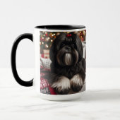 Black Shih Tzu Christmas Coffee Mok Cup (Links)