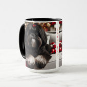 Black Shih Tzu Christmas Coffee Mug Cup (Devant gauche)