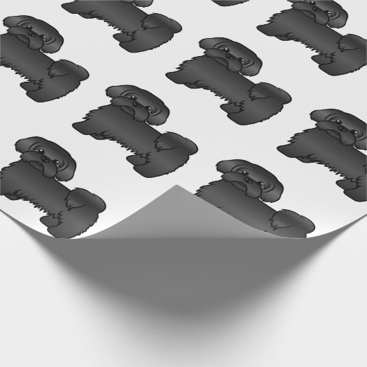 Black Shih Tzu Cute Cartoon Dog Pattern Cadeaupapier (Hoek)