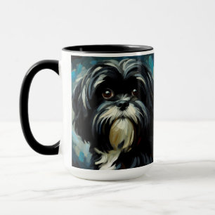 Black Shih Tzu Dog Coffee Mok Cup