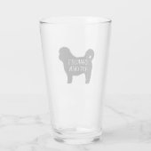 Black Shih Tzu Dog Silhouet gepersonaliseerd Glas (Achterkant)