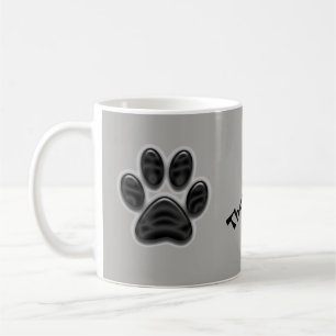 Black Shimmer Paw Print Hartelijk dank voor uw die Koffiemok