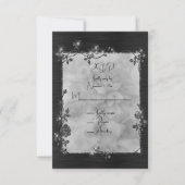 Black Shiny Elegant Sparkly Frame RSVP Kaartje (Voorkant)