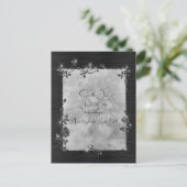 Black Shiny Elegant Sparkly Frame Save the Date Briefkaart (Staand voorkant)