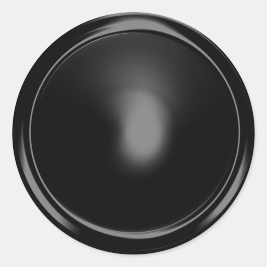Black Shiny Envelope Seal Ronde Sticker (Voorkant)