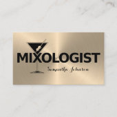 Black & Shiny Gold Event Bartender Carte de visite (Devant)