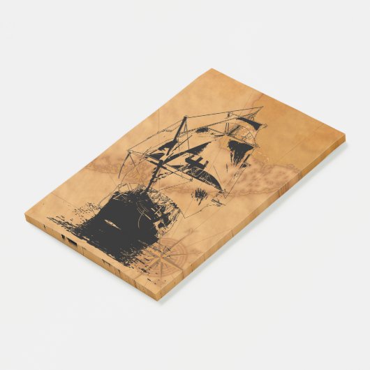 Black Ship Silhouette Post-it® Notes (Schuin)