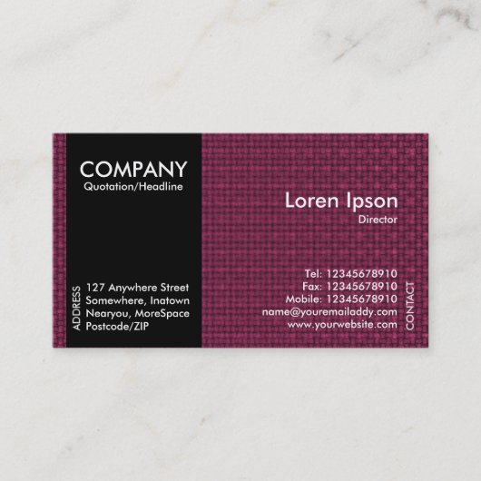 Black SideBand - Krimson Fabric Texture Visitekaartje (Voorkant)