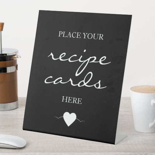 Black Signature Script Recept kaarten Reclamebord Met Voetstuk (Insitu)